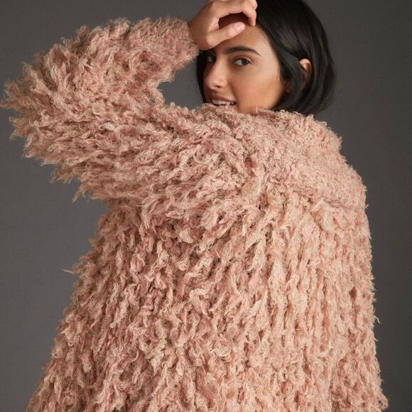 Pilcro Isla Looped Faux Fur Cardigan | Anthropologie - Picture 3 of 9